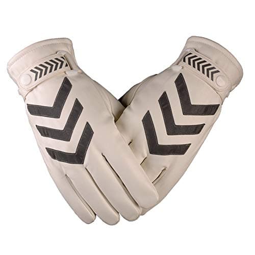 YFINE Gloves Simulation Leather Traffic Command Winter Warm Plus Velvet Thickening Bike Outdoor Reflective Gloves