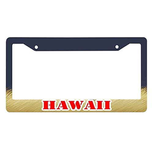 Nuoyizo Hawaii License Plate Frame，Customized Auto Car Frame Plastic License Plate Cover With Two Holes And Two Chrome Screw Caps