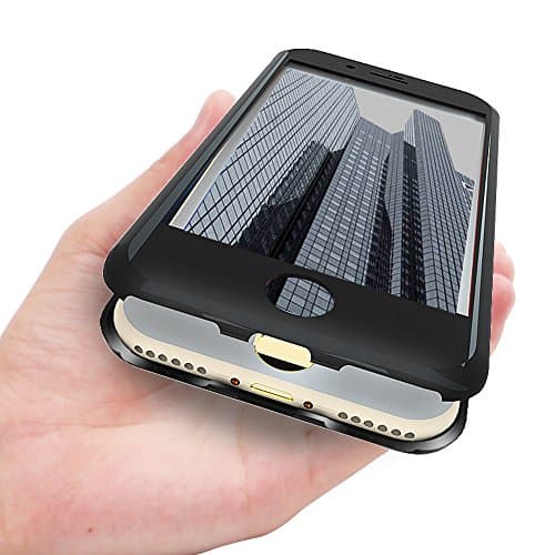 iPhone 7Plus/8 Plus Case, TOPBIN Full Body Slim Fit Ultra-Thin Case, 9H Tempered Glass Back Cover [Scratch-Resistant][Anti-Dirt][Magnetic Adsorption Technology] for iPhone 8 Plus/7 Plus 5.5” (Black)