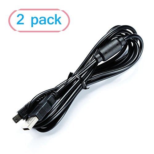 DTOLHOME Charge Cable for PS3 Controller Black 2 Pack