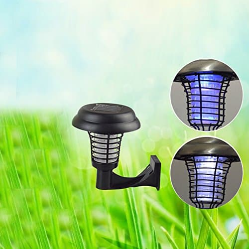 Solar Bug Lights, Harmless LED Fly Zapper, Cordless Solar Insect Killer with UV Bug Zap Light Outdoors For Human and Pet Lover (Hang)
