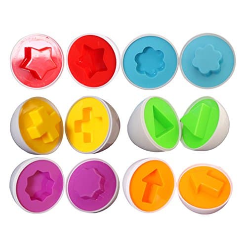 6 pcs Smart Egg Color Shapes Matching Puzzle Easter Educational Toys