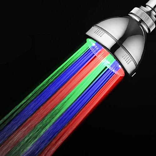 Colorful spray ABS plastic round LED random discoloration 8cm panel water heater bathroom shower bathroom accessories [Energy Class A+]