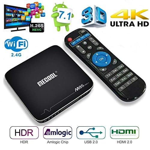Android 7.1 TV Box, MaQue M8S PRO+ Amlogic S905X 64 bit Quad-core 2.4 WiFi 4K UHD Set-top Box