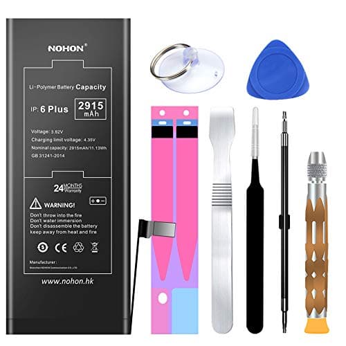 NOHON 2915mAh Battery Replacement Compatible for iPhone 6 Plus,0 Cycle Li-ion Battery with Complete Repair Tool Kit and Instructions - Included 24 Months Warranty