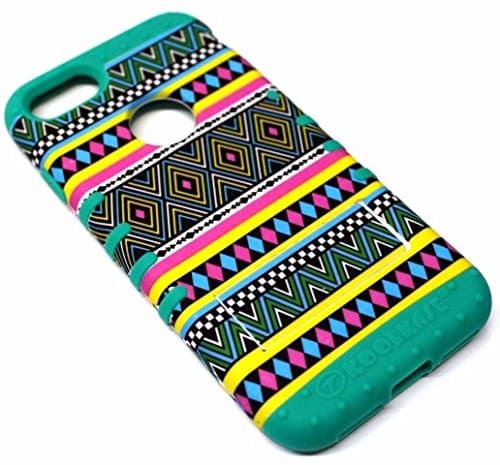 iPhone 7 Case, Dual Layer High Impact Shockproof Koolkase Hybrid Rubber Protector Armor Skin Case Cover with Free Screen Film Protector (Bright Tribal)