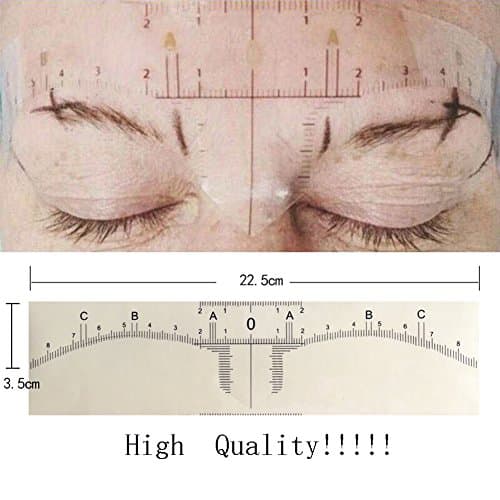 HuangHM 1PCS Hands Free Sticker Ruler for Microblading Practicing Training Beginner Class Eyebrow Ruler Disposable Adhesive Eyebrow Accurate Makeup Guide Measure Positioning Balance Shape Beauty Tool