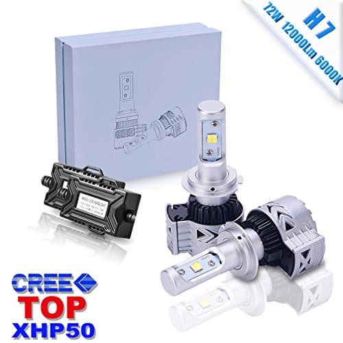 TZ Autoparts H7 LED Headlight Bulbs Conversion Kit -H7 72W CREE XHP50 6000lm 6K Cool White,2 Yr Warranty