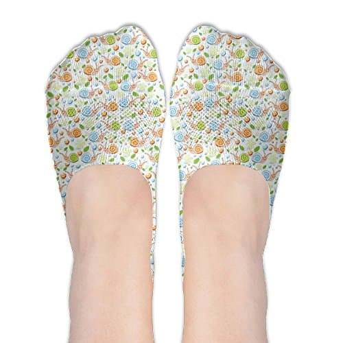 No Show Liner Socks Cute Snails Pattern Heel Non Slip Flat Boat Sock Low Cut Ankle Line For Women
