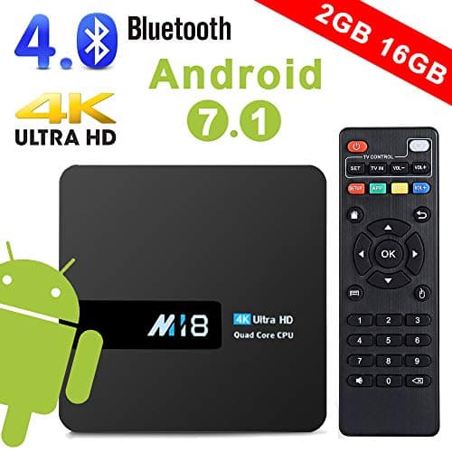 Android TV Box - Rarazu Smart TV Box Android 7.1 with 2GB RAM 16GB ROM, Amlogic S905X Quad Core 64 Bits Processor, Support 4K Ultra HD, Bluetooth 4.0, 2.4GHz WiFi, Smart Internet TV Box