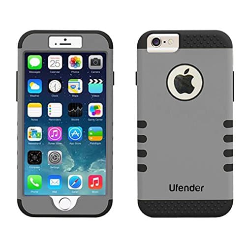 iPhone 6 Case, iPhone 6S Case, Ufender [Hybrid 3-in-1] Impact resistant Rugged Case Soft Silicone Interior Hard Exterior Shell Dual-Layer Scratch Resistance 3 Layer Slim Stylish (Grey)