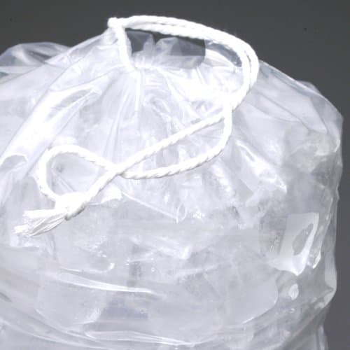 20 lb. Heavy Plastic Ice Bags with Drawstrings Case:250