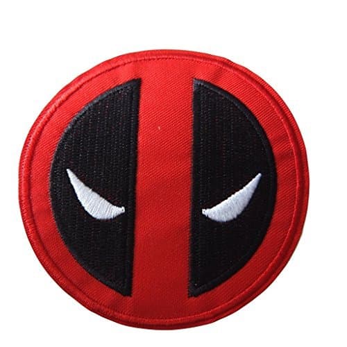 Marvel Comics Deadpool Series Angry Circle Face Embroidered Patch (4 inches tall by 4 inches wide) Set of 3