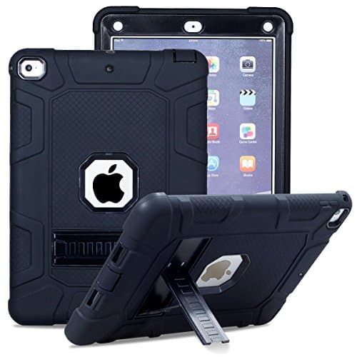 iPad 9.7 2018/2017 Case,Hybrid Hard Rubber ShockProof Protection case Armor Heavy Duty Military With Rugged Stand Cover for Apple iPad 9.7 2018 6th Gen/2017 5th Gen Black