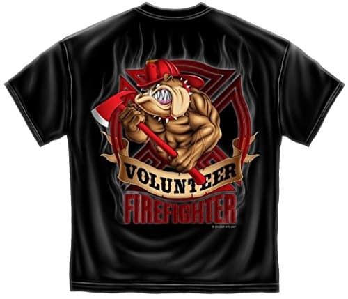 Ponce Erazor Bits T Shirt Fire Fighter Absolute Volunteer Fire Dog Black