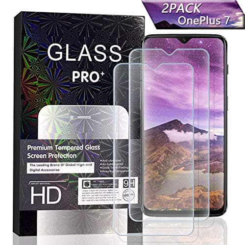 JKPNK Oneplus 7 Screen Protector [2 Pack], Tempered Glass Screen Protector[Anti-Glare] Full Coverage HD Anti-Scratch [Bubble-Free] Screen Protector for Oneplus 7