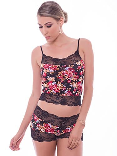 Black Short Doll with Flowers Pattern By Carrie [410] (Medium)