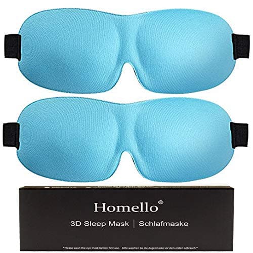 3D Sleep Mask (2 Pack) by Homello - Innovative Domed Shape Design - Contoured Eye Mask for Sleeping for Men Women - Create Total Darkness and No Pressure On Your Eyes