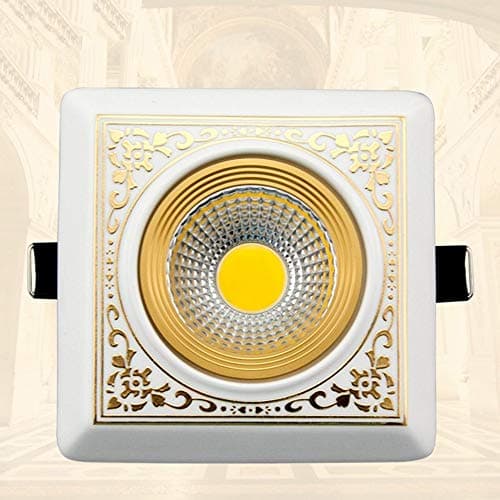 Verlight 3-Colors Dimmable Square Spotights LED Energy Saving Ceiling Downlight Recessed Modern Classic European Round Panel Lamp for Hallway Office Dining Show Room Lighting
