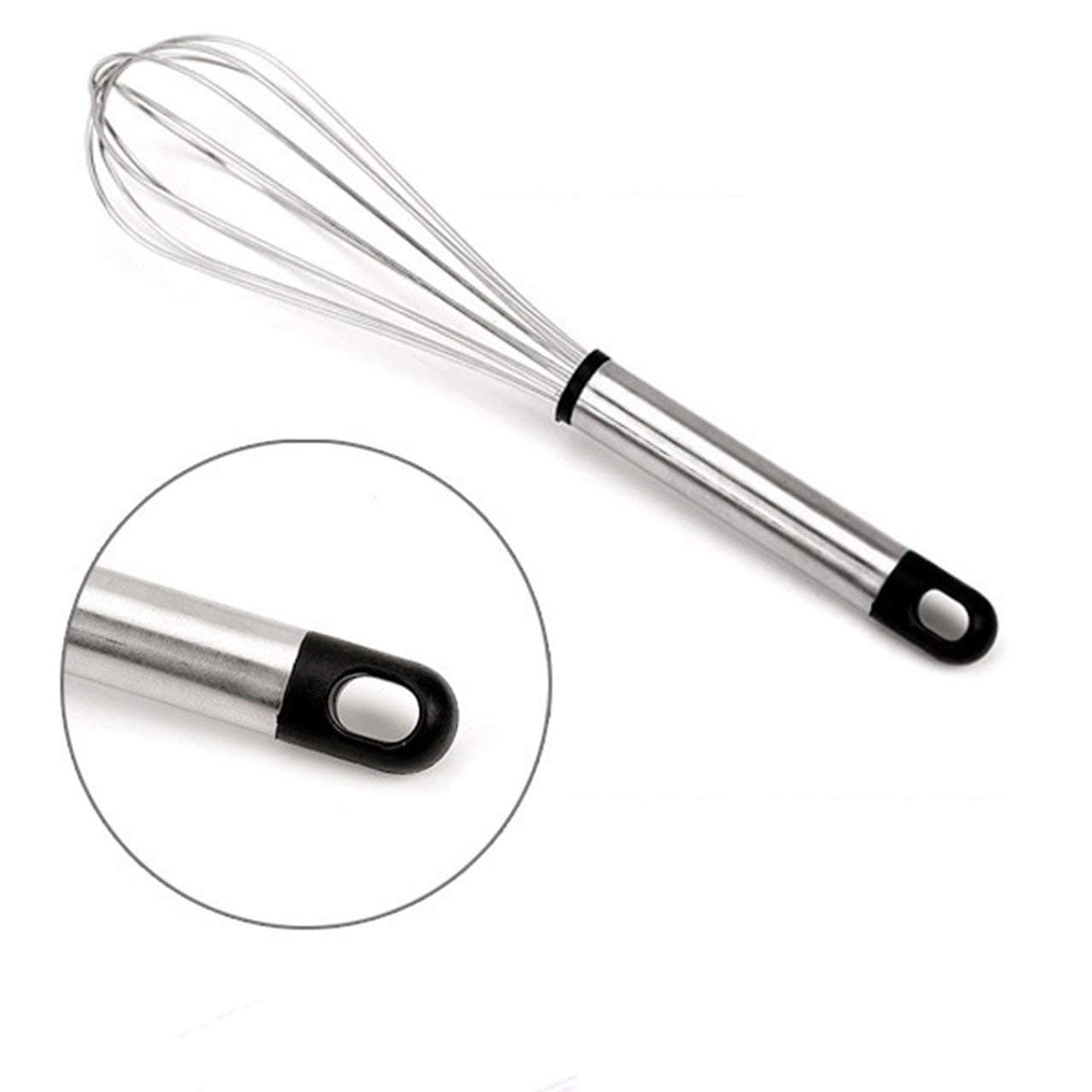 Portable Metal Egg Whisk Compact Egg Beater (Silver) Jasnyfall