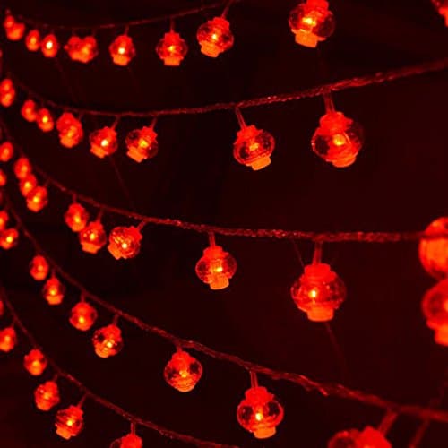 8m 40 LEDs Round Red Lanterns String Lights Battery Operated Fairy String Lights,Perfect For Wedding,Chinese New Year,Spring Festival,Party Decoration,Christmas.(Lantern size:2.5cm2.5cm)