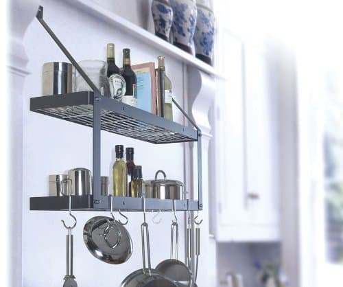 Rogar Double Bookshelf Potrack (Black/Chrome)