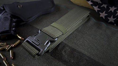 Nylon Tactical Operator Duty Belt 2.0" Super Duty Web Belt - Thick Single Layer Reinforced - Quick Clasp Buckle - For Concealed Carry EDC Holsters Pouches Security Military Wilderness (Forest Green)