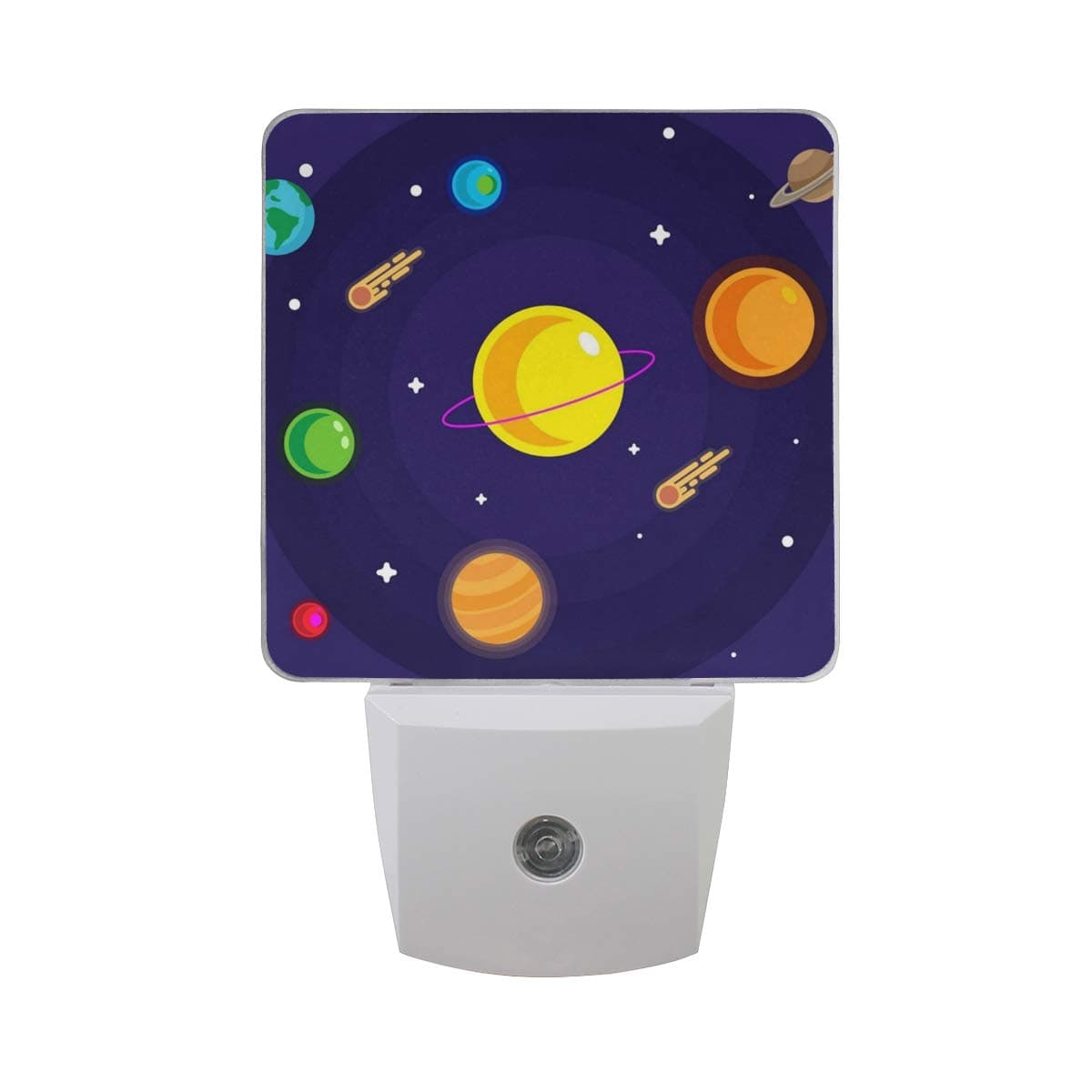 Nine Planets Plug in Wall Night Light,Auto Dusk to Dawn Nightlights for Baby,Children,Nursery,Bedroom,Hallway,Stairs,Kitchen