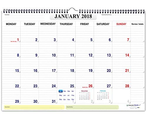 mapyourmonth Planner Organizer Diary Wall Calendar 2018
