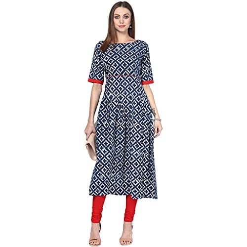 Indigoferry Women's Hand Block Printed Long Kurta