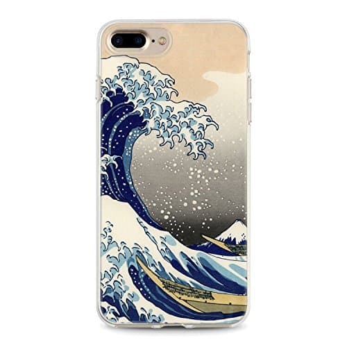 iPhone 7 Plus Slim Protective Soft Flexi Crystal Clear Case (Japanese Waves)