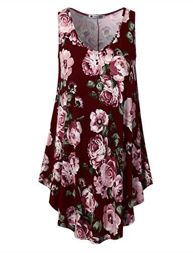 URBANCLEO Womens Basic Sleeveless Elong Tunic Tank Top (Plus