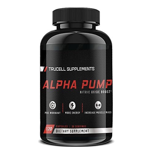 Trucell Supplements Nitric Oxide Booster Alpha Pump Formula For Intra and Pre Workout (120 Count)– L-Arginine and Beta Alanine to Enhance Strength, Endurance, and Circulation