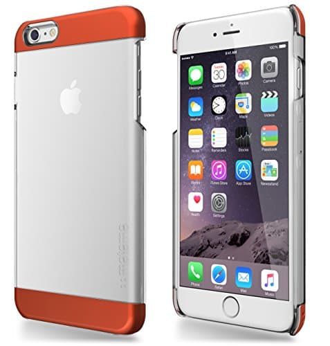 iPhone 6 Case, MOTOMO [INO Wing] iPhone 6 Case Clear [Dual Tone] [Scratch Resistant] Two Tone Hybrid Clear Cover - Retail Packaging - Slim Case for iPhone 6 (4.7 inch) - Clear / Orange (116PCMIW-OR)