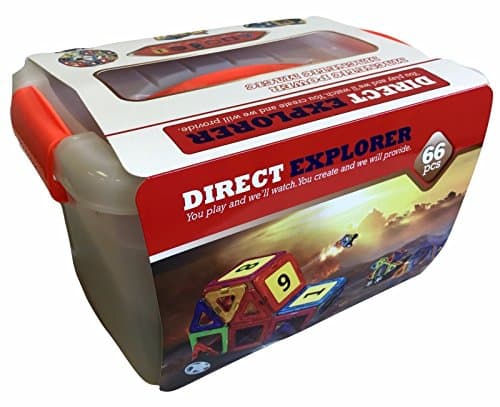 MAGNETIC BLOCKS 66 Piece Bucket - Building Stacking Blocks Set, Enjoyable Mathematics & Counting Experience! Magnetic toys Construction Designer Set for Preschool Educational Toy