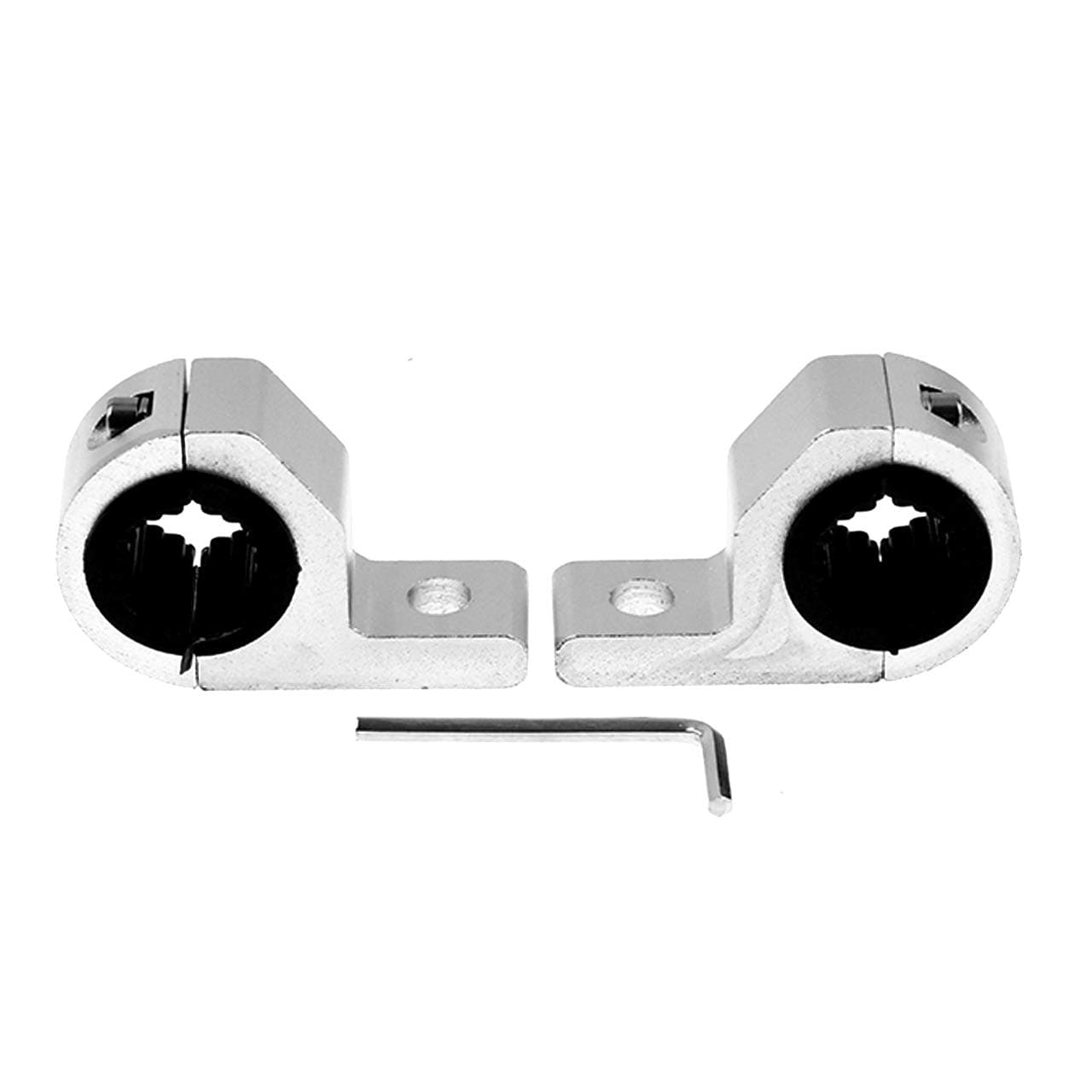 HDBUBALUS 25-30mm LED Light Bar Mounting Bracket Kit LED Off-Road Light Horizontal Bar Tube Clamp Motorcycle Car SUV Truck Chrome