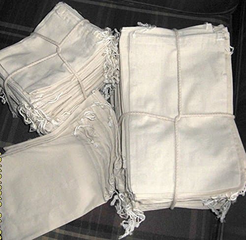 Cotton Pouch Bags with Drawstring, 4"x 6", 100 Pack