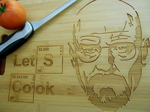 Custom Bamboo Cutting Board Wedding gift Let's Cook Engraved Breaking Bad cutting board Small bamboo cutting board Cheese board New Thicker 11.5 X 8.75" cutting board