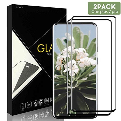 Yersan Oneplus 7 Pro Screen Protector Glass [2 Pack], Full Coverage HD Tempered Glass Anti-Scratch Bubble-Free Screen Protector for Oneplus 7 Pro