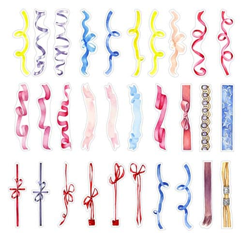 Ribbon Shaped Colorful Bookmarks, 30PCS