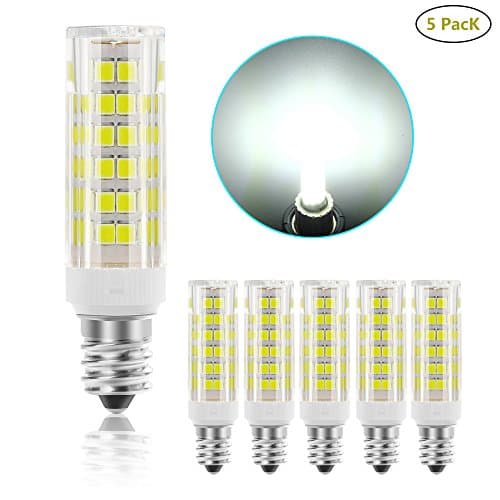 SHKNH E12 Led Bulb Candelabra E12 Base T4 JD 120V LED Halogen Replacement Bulb, 5.5W, 55W Equivalent, For Cabinet Puck Light, Outdoor landscape lights, Table lamp, Courtyard Light, Pack of 5