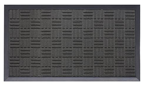 OVERSIZE Doormat Shoe Scraper Easy Clean Soft Texture Parquet Design Black