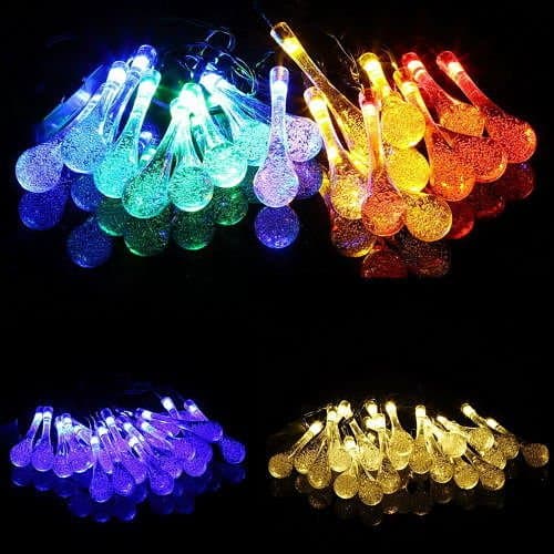 New LED Solar Water Drop String Light For Christmas Party Garden Tree Decorative LA set035