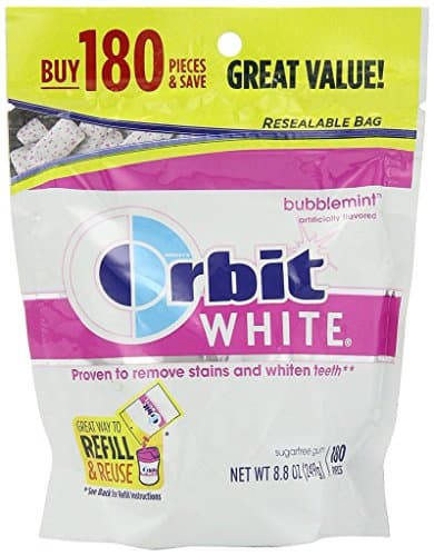 Orbit Chewing Gum White Bubblemint, 180-Count 8.8oz