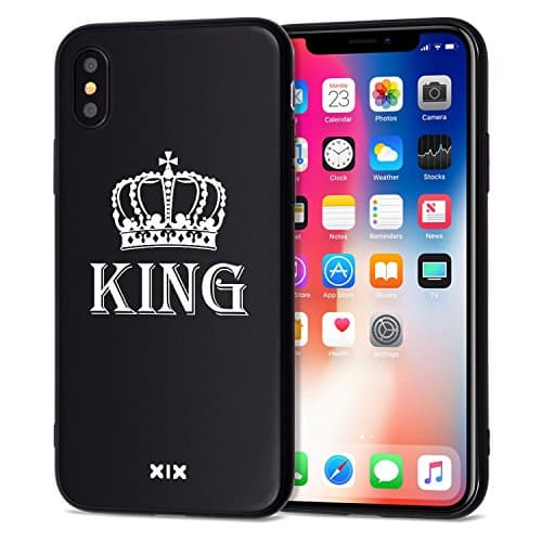 iPhone XS Max Case Queen Slim Fit Black Shockproof Bumper Cheap Cell Phone Accessories Queen & King Design Thin Soft TPU Protective Cover for Women Apple iPhone XS Max Cases Luxury for Girls (01)