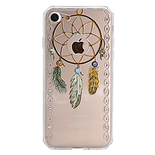 V-Fyee [Bling Series] Clear Case for iPhone 6s Plus - Slim Durable TPU Rubber Back Cover with Glitter Bling Sparkle Rhinestone Cover for iPhone 6s Plus / 6 Plus - Dream Catcher