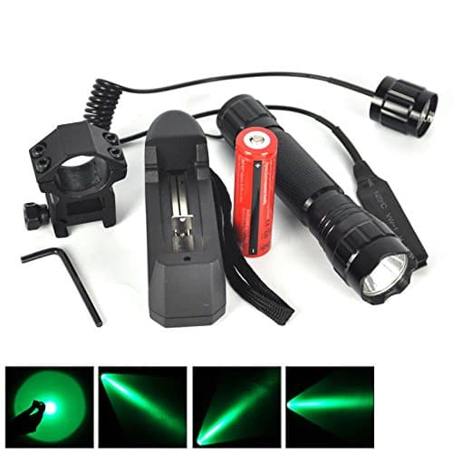 501b Green LED Tactical Flashlight Torch+remote Pressure Switch+18650 Free Mount Gun Pack