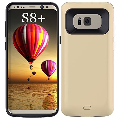Galaxy S8 Plus Battery Case,5500mAh Portable External Backup Charging Case,Rechargeable Protective Power Bank Charger for Samsung Galaxy S8 Plus(Gold)(Not for Galaxy S8)