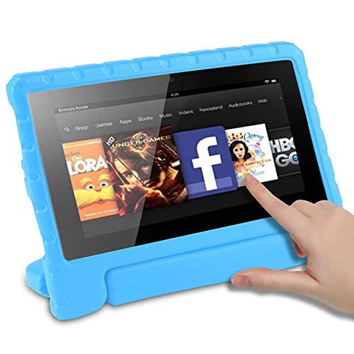 CaBesty Fire Kids Case Shock Proof Sturdy for Amazon Fire 7" Display 5th Generation 2015 Release, Blue