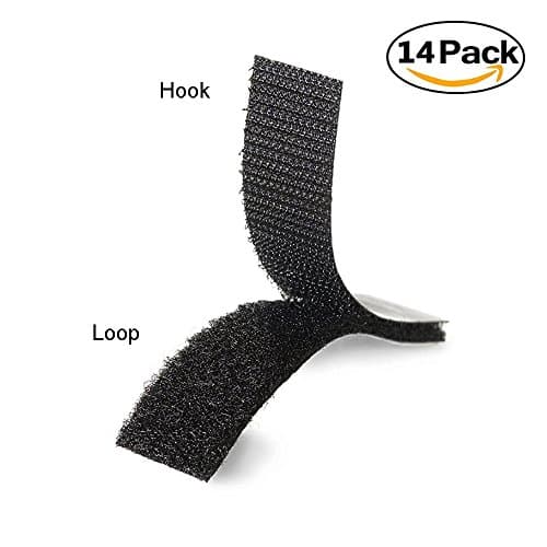 Yway 14Pack 1" Wide Self Adhesive Hook Loop Fasten Tape Sticky Back Mounting Strip Reuse Nylon Adhesive Tape Non-Slip for Pictures Tools Pedal Board Hanging